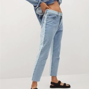 Mango Cindy Jeans. Cropped and Two Tone